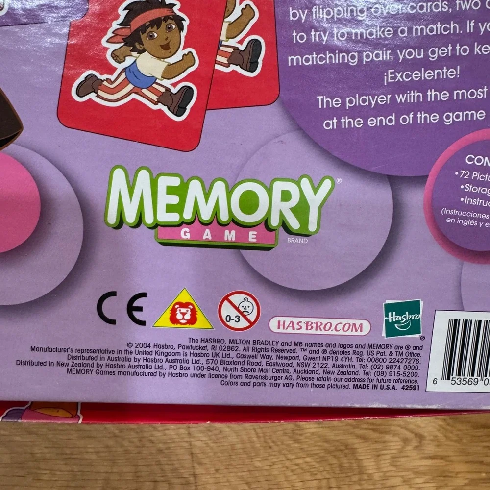 Milton Bradley Dora the Explorer Memory Game 2004 Nick Jr Matching Game 42591